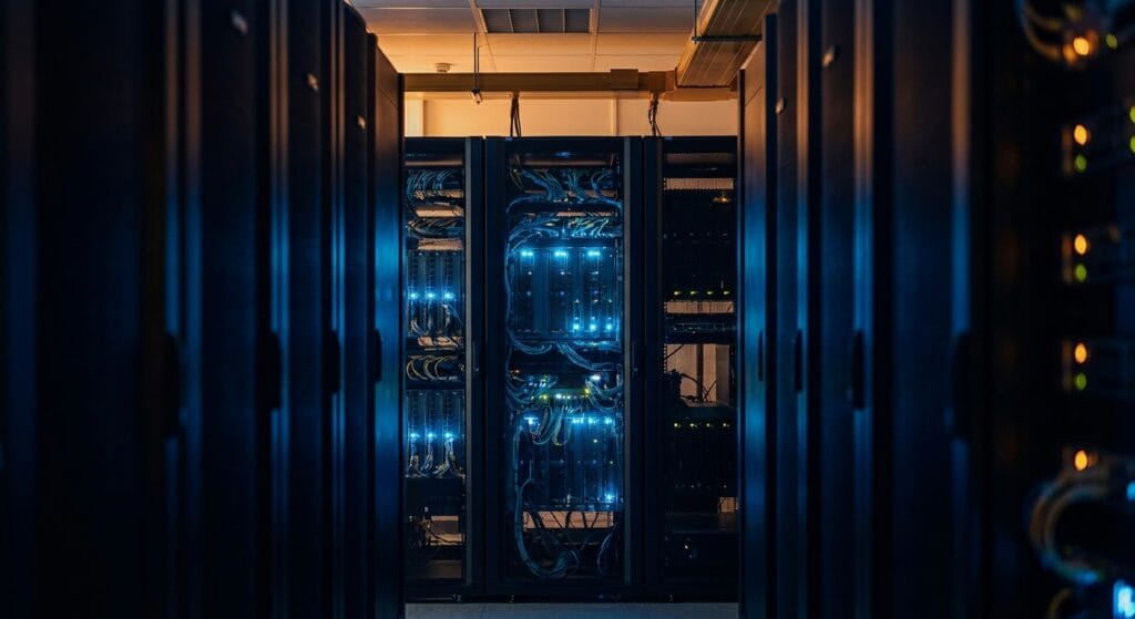 Blockchain data center with fee revenue charts